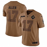 Men's Buffalo Bills #17 Josh Allen 2023 Brown Salute To Service Limited Football Stitched Jersey Dyin,baseball caps,new era cap wholesale,wholesale hats